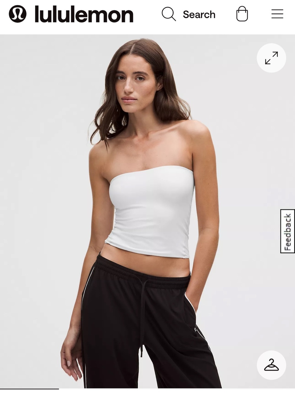 WHITE lululemon Wunder most Strapless Tube Camisole